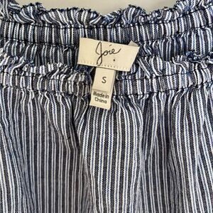 Joie Off the Shoulder Striped Peasant Top, Blu & White, S